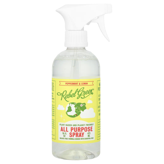 Rebel Green, All Purpose Spray, Peppermint & Lemon, 16 fl oz (473 ml)