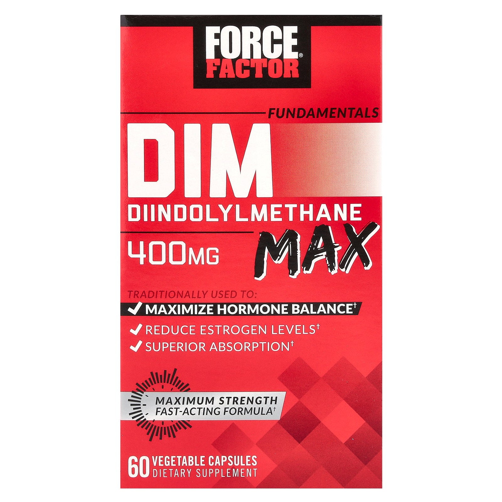 Force Factor, Fundamentals, DIM Max, 60 Vegetable Capsules