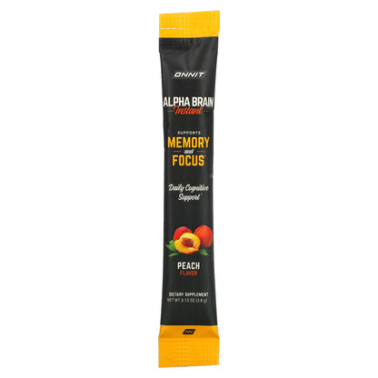 Onnit, Alpha Brain® Instant, Peach, 30 Packets, 0.13 oz (3.6 g) Each