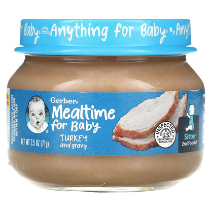 Gerber, Mealtime for Baby, 2nd Foods®, Turkey & Gravy, 2.5 oz (71 g)