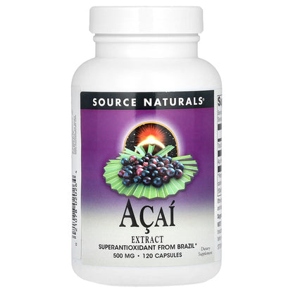 Source Naturals, Acai Extract, 500 mg, 120 Capsules