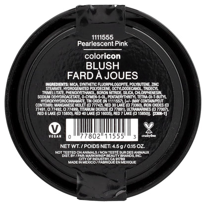 wet n wild, Color Icon, Blush, 1111555 Pearlescent Pink, 0.15 oz (4.5 g)