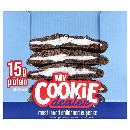 My Cookie Dealer Protein, Protein Cookie, Most Loved Childhood Cupcake, 12 Cookies, 2.2 oz (63 g) Each