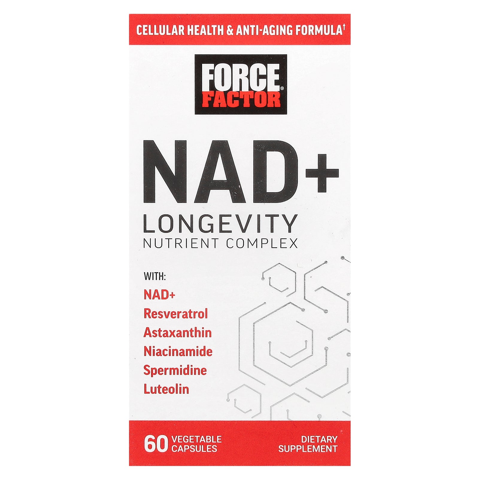 Force Factor, NAD+ Longevity Nutrient Complex, 60 Vegetable Capsules