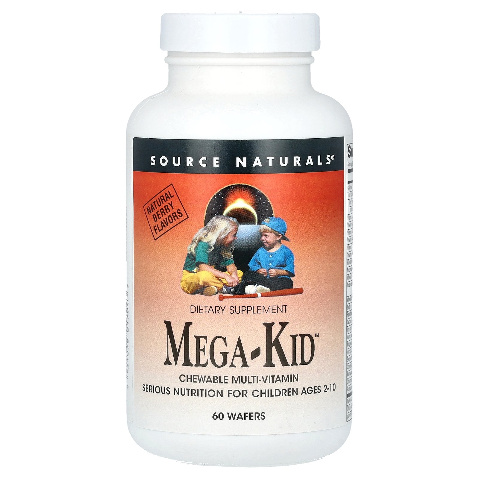 Source Naturals, Mega-Kid, Chewable Multi-Vitamin, Ages 2-10, Natural Berry, 60 Wafers