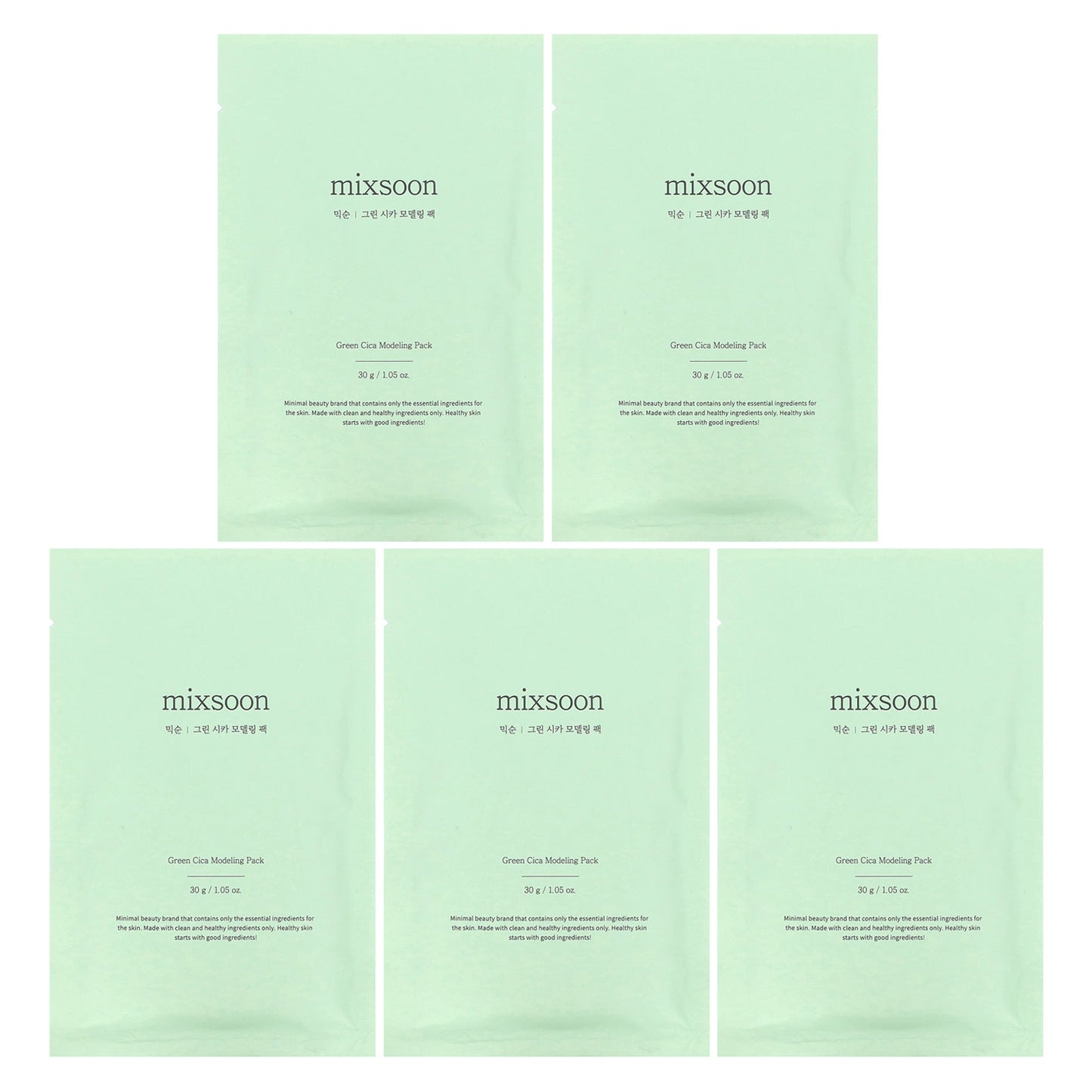 Mixsoon, Green Cica Modeling Pack, 5 Packs, 1.05 oz (30 g) each