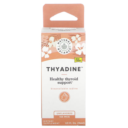 Natural Balance, Thyadine, Healthy Thyroid Support, Unflavored, 150 mcg, 0.5 fl oz (15 ml)