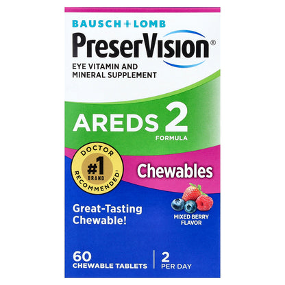 PreserVision, AREDS 2 Formula, Mixed Berry, 60 Chewable Tablets