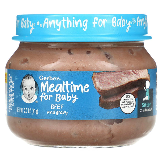 Gerber, Mealtime for Baby, 2nd Foods®, Beef and Gravy, 2.5 oz (71 g)