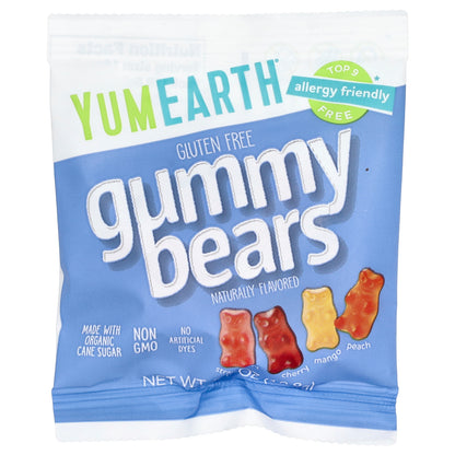 YumEarth, Gluten Free Gummy Bears, Strawberry, Cherry, Mango, Peach, 5 Snack Packs, 0.7 oz (19.8 g) Each