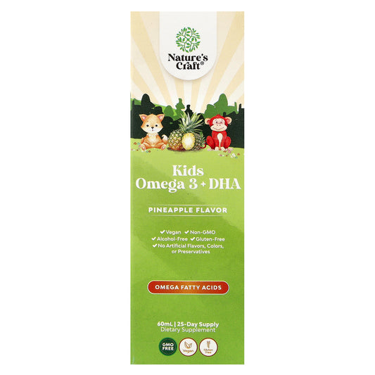 Nature's Craft, Kids Omega 3 + DHA, Pineapple, 2 fl oz (60 ml)