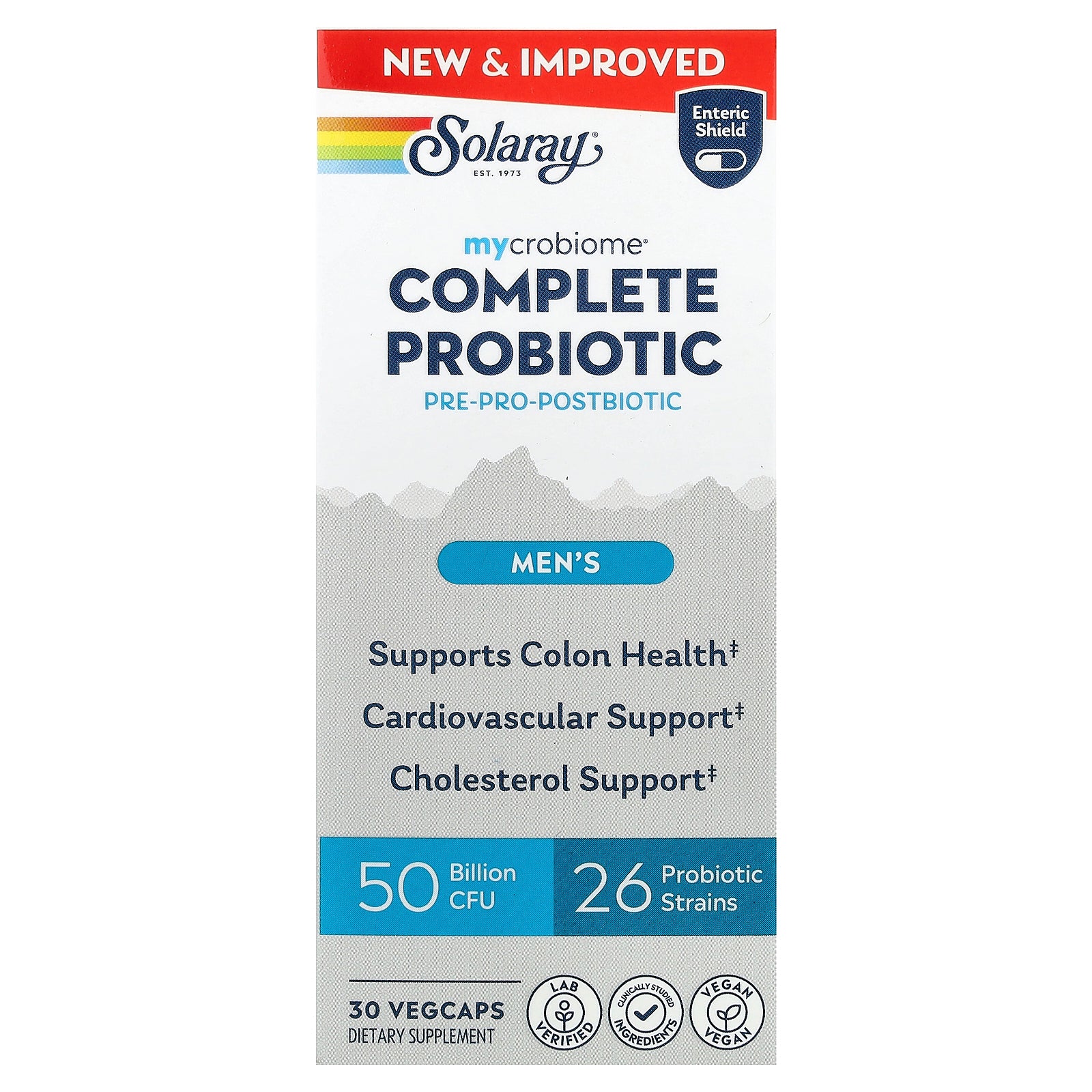 Solaray, Mycrobiome®, Complete Probiotic, Men's, 30 VegCaps