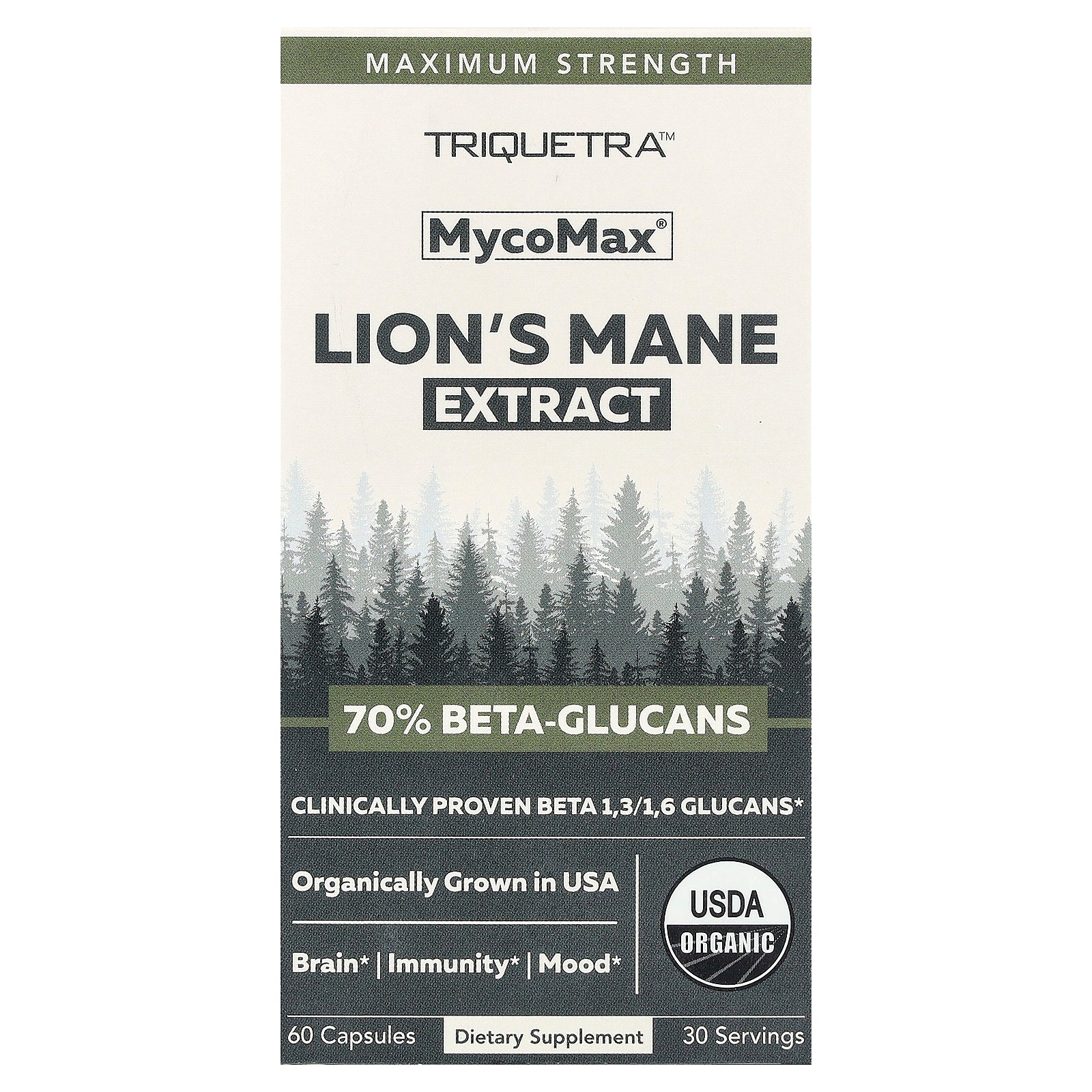 Triquetra Health, MycoMax®, Lion's Mane Extract, Maximum Strength , 60 Capsules (250 mg per Capsule)