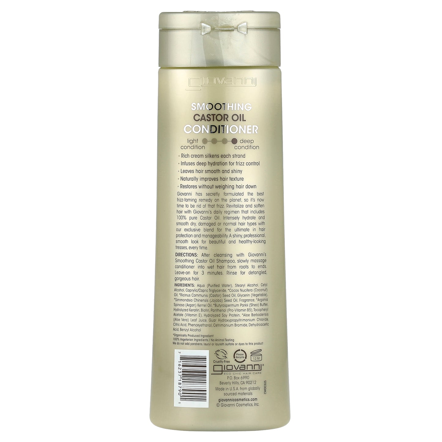 Giovanni, Smoothing Castor Oil Conditioner, For All Hair Types, 13.5 fl oz (399 ml)