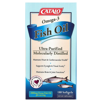 CATALO, Omega-3 Fish Oil, 2,000 mg, 180 Softgels (1,000 mg per Serving)