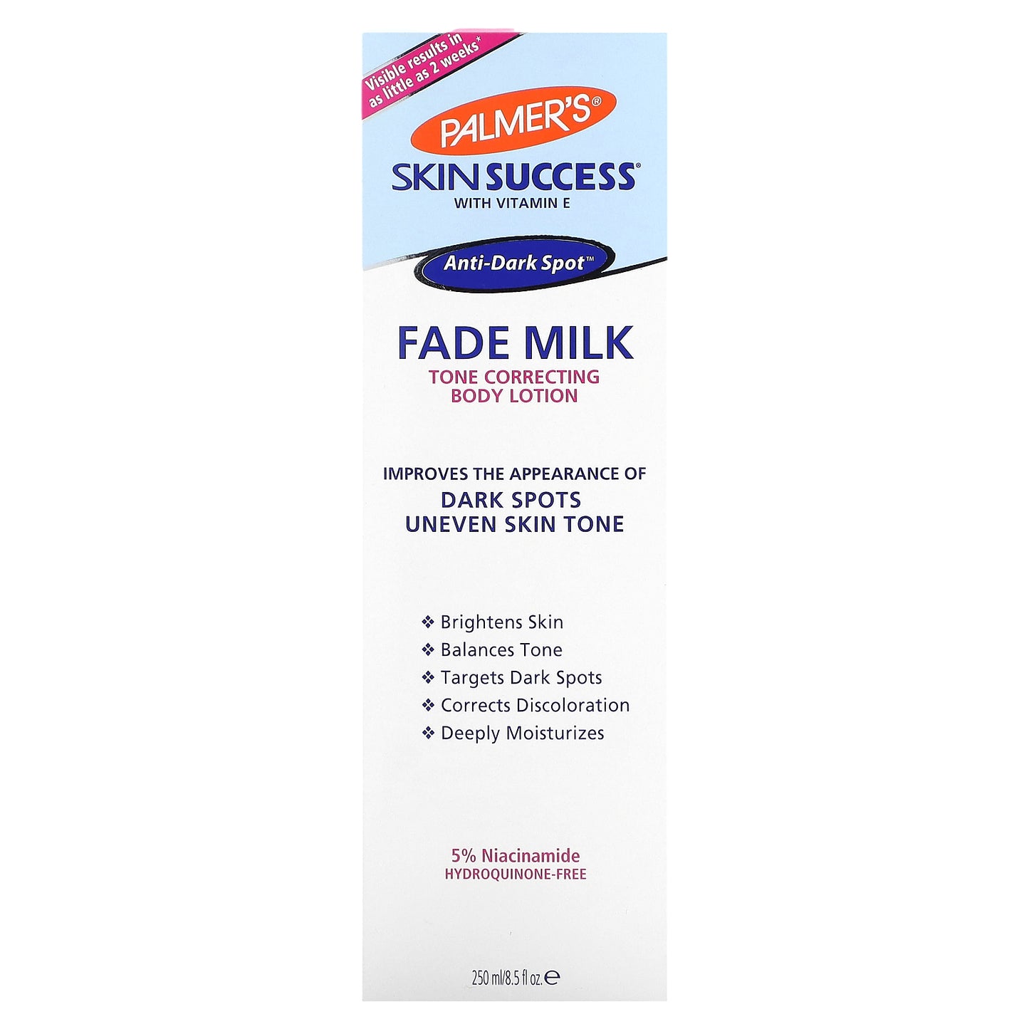 Palmer's, Skin Success® with Vitamin E, Fade Milk, Tone Correcting Body Lotion, 8.5 fl oz (250 ml)