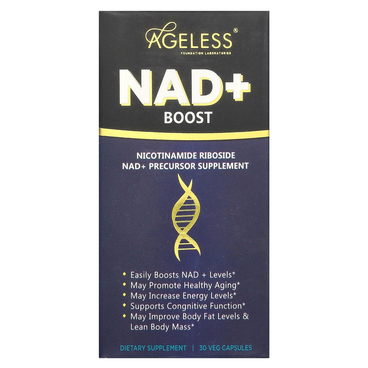 Ageless Foundation Laboratories, NAD+ Boost, 30 Veg Capsules