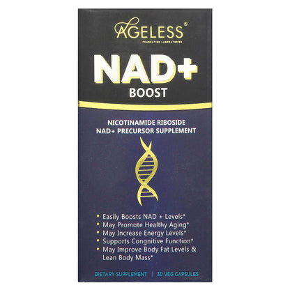 Ageless Foundation Laboratories, NAD+ Boost, 30 Veg Capsules