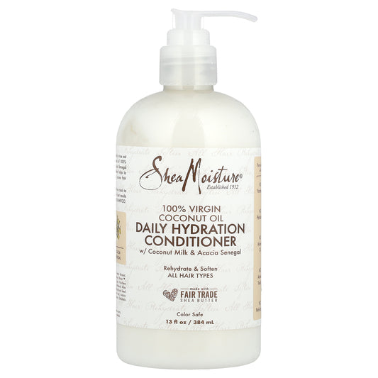 SheaMoisture, 100% Virgin Coconut Oil, Daily Hydration Conditioner, All Hair Types, 13 fl oz (384 ml)