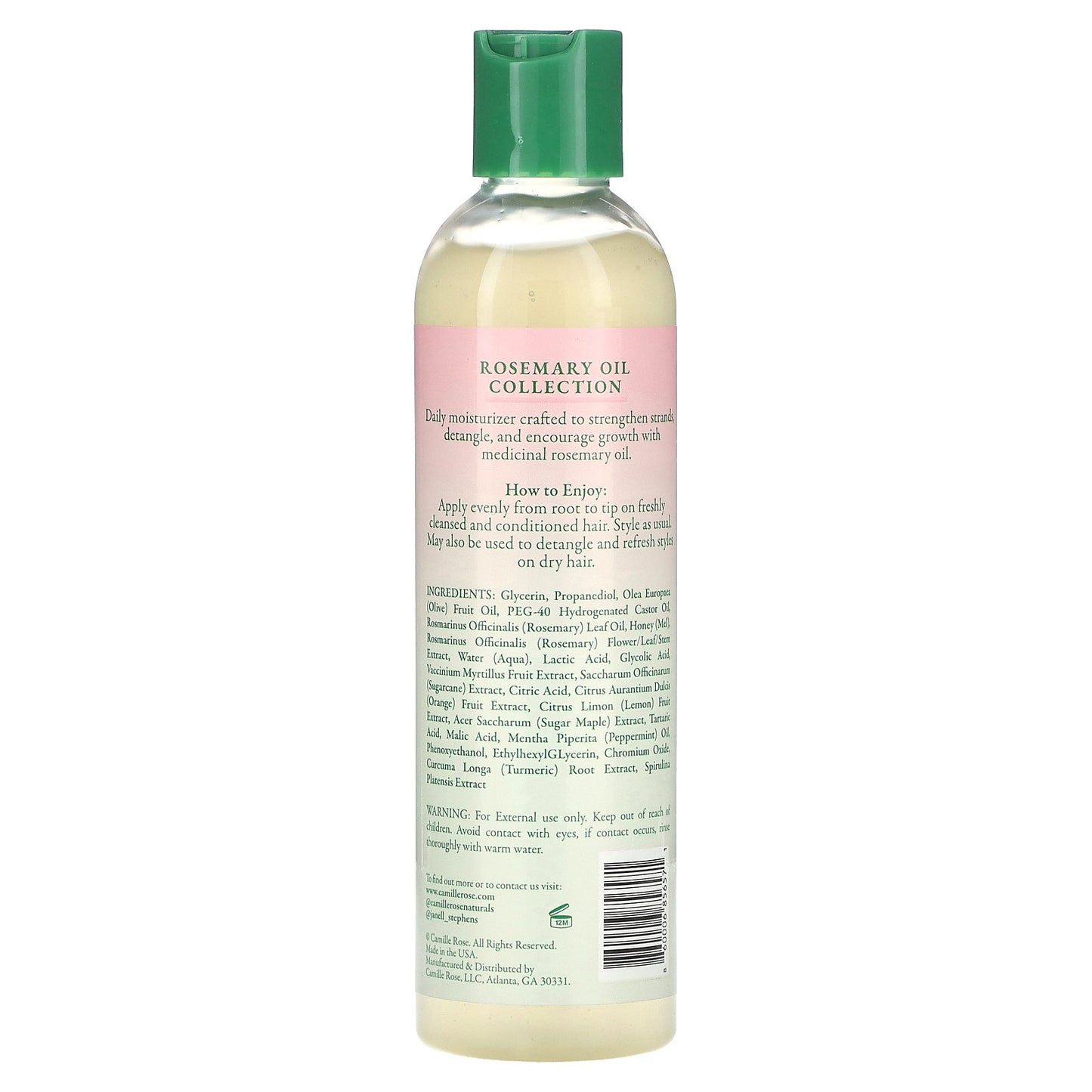 Camille Rose, Strengthening Leave-In Conditioner, Rosemary Oil, 8 fl oz (236 ml)