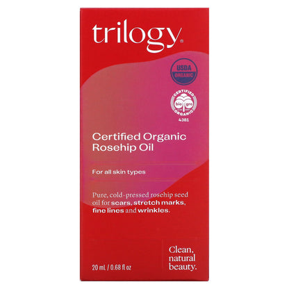 Trilogy, Certified Organic Rosehip Oil, 0.68 fl oz (20 ml)