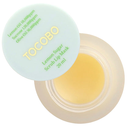 Tocobo, Lemon Sugar Scrub Lip Mask, 20 ml