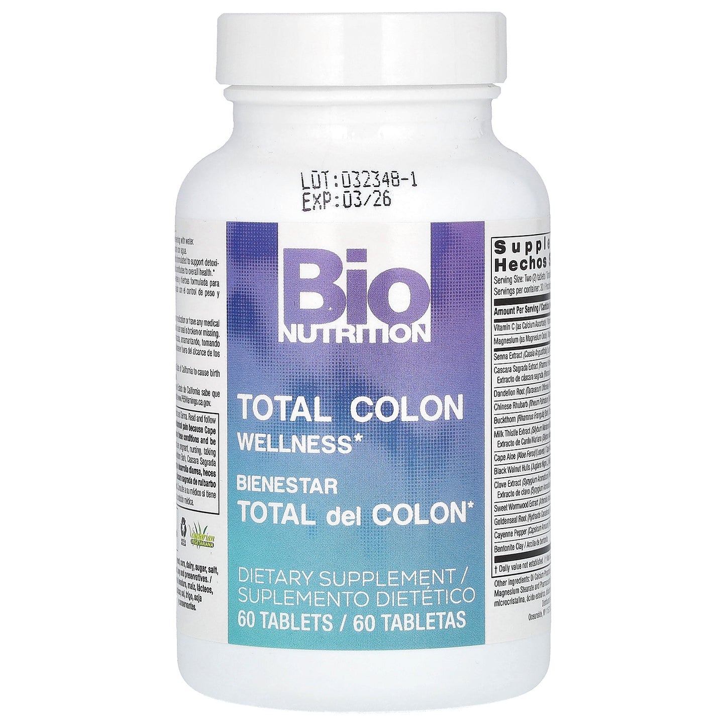Bio Nutrition, Total Colon Wellness, 60 Tablets