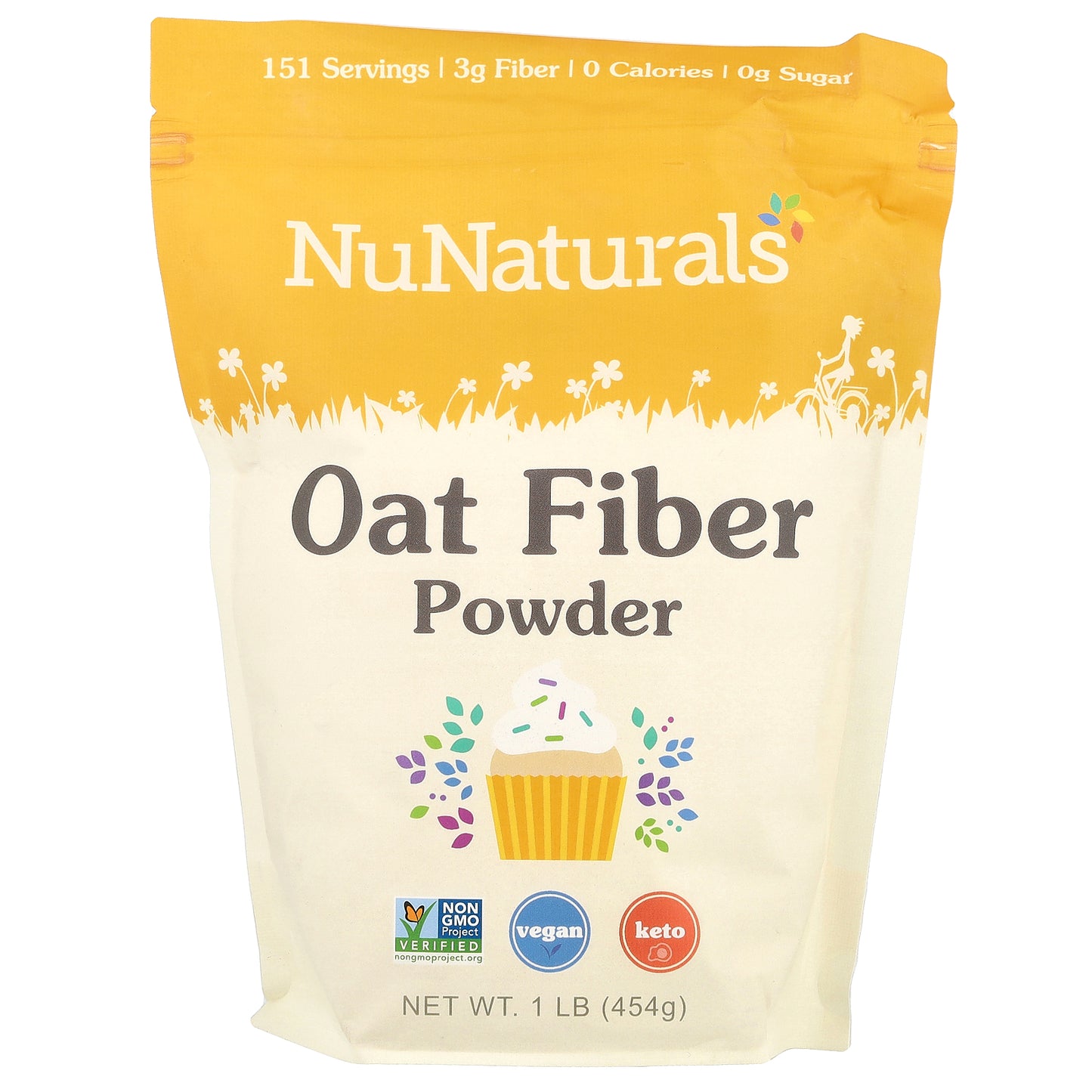 NuNaturals, Oat Fiber Powder, 1 lb (454 g)