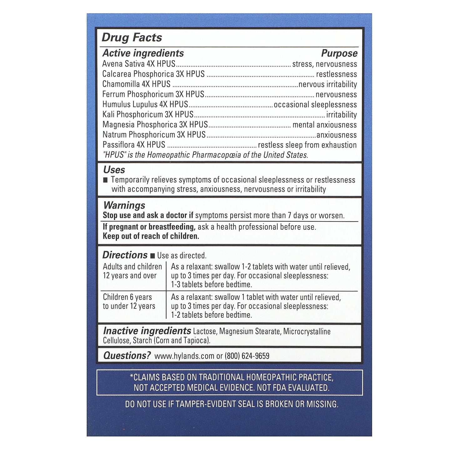 Hyland's Naturals, Calms Forté®, 50 Tablets