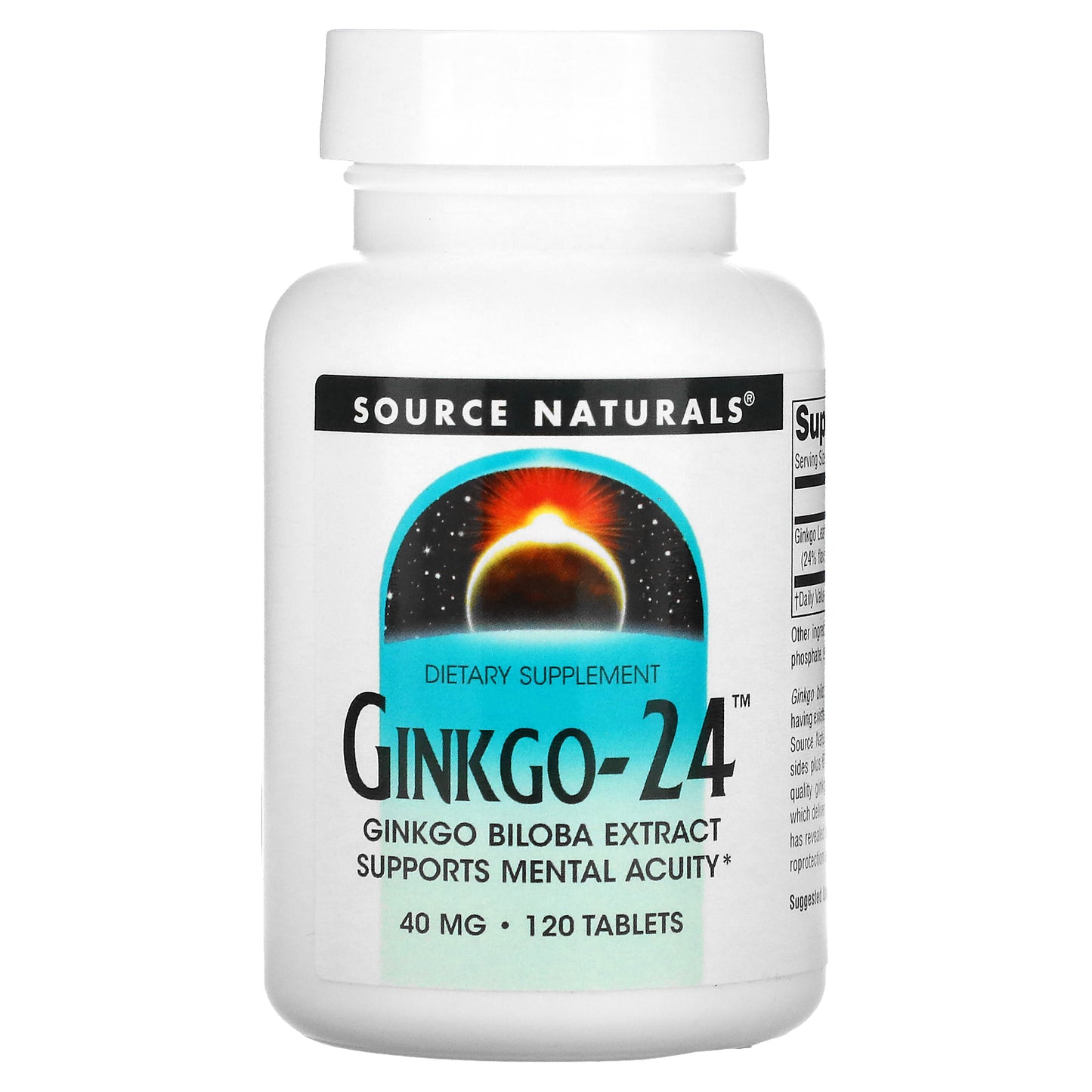 Source Naturals, Ginkgo-24, 40 mg, 120 Tablets