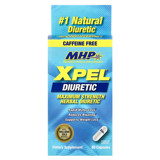 MHP, XPEL® Diuretic, Maximum Strength, Caffeine Free , 80 Capsules