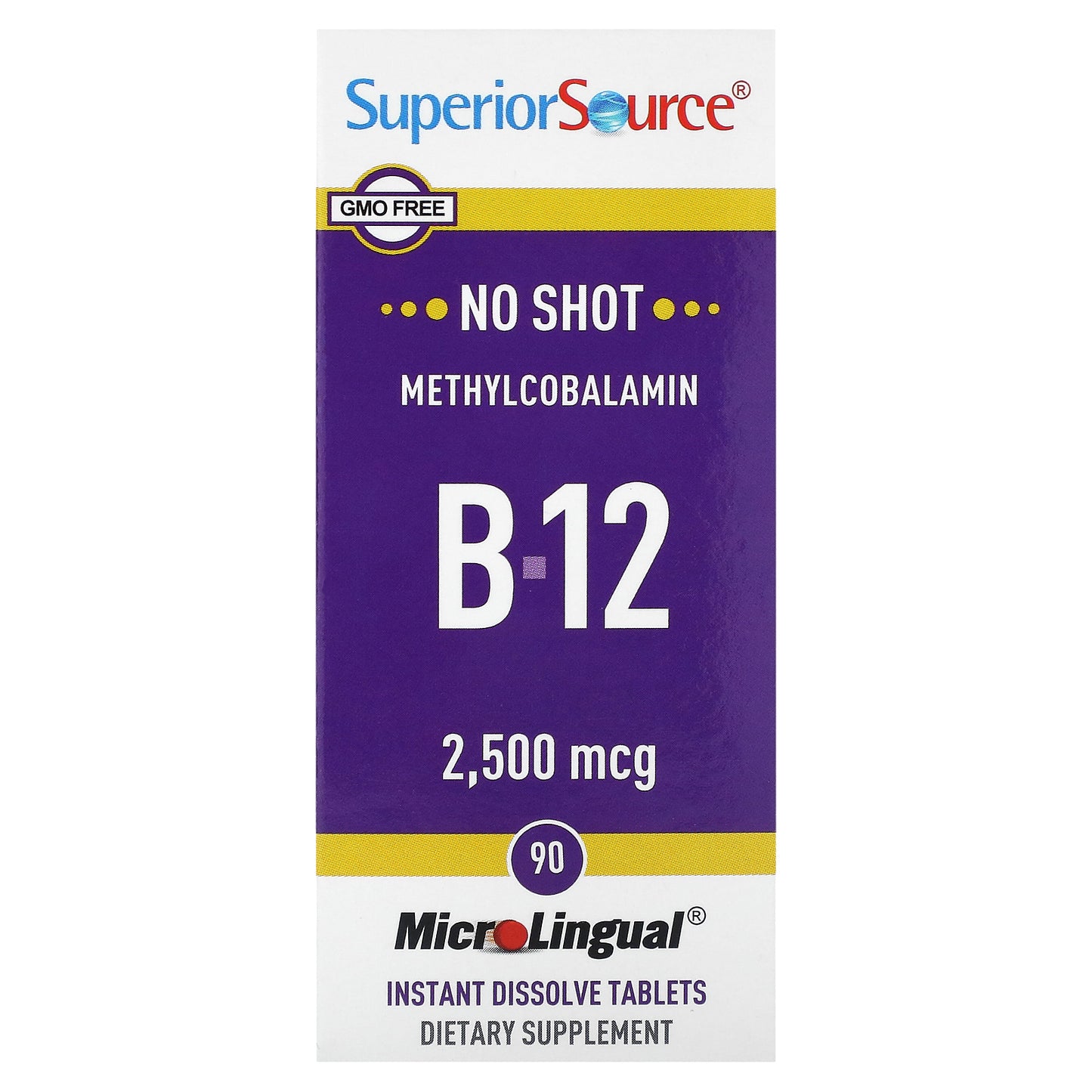 Superior Source, Methylcobalamin B-12, 2,500 mcg, 90 Instant Dissolve Tablets