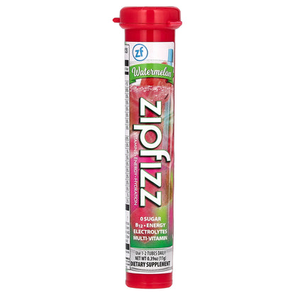 Zipfizz, Energy Drink Mix, Watermelon, 20 Tubes, 0.39 oz (11 g) Each