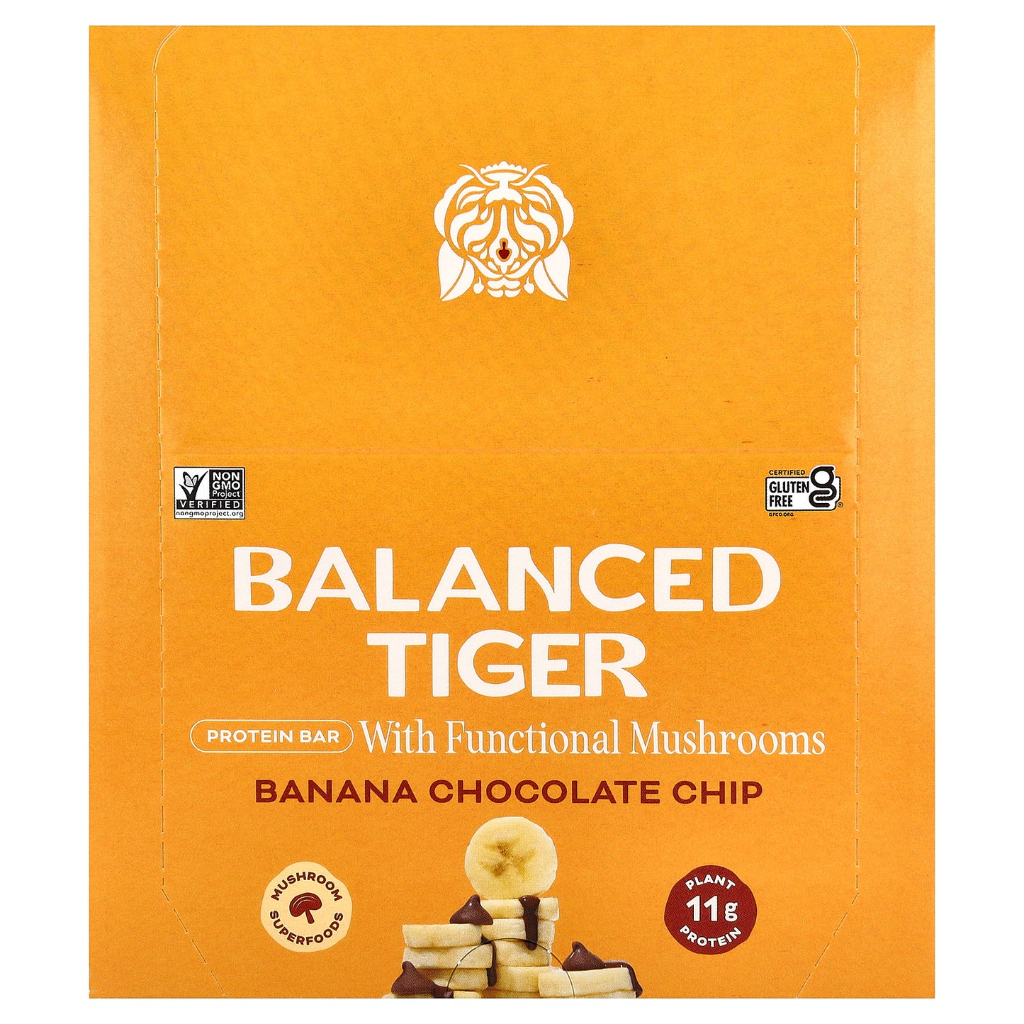 Balanced Tiger, Protein Bar, Banana Chocolate Chip, 12 Bars, 1.55 oz (44 g) Each