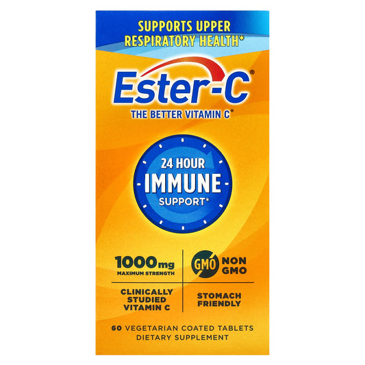 EsterC, 24 Hour Immune Support, 1,000 mg, 60 Vegetarian Coated Tablets