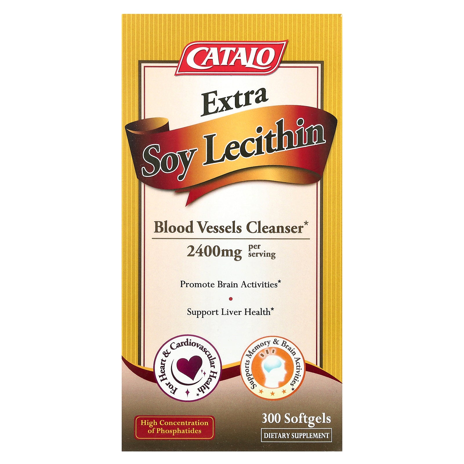 CATALO, Extra Soy Lecithin, 300 Softgels, (1,200 mg per Softgel)