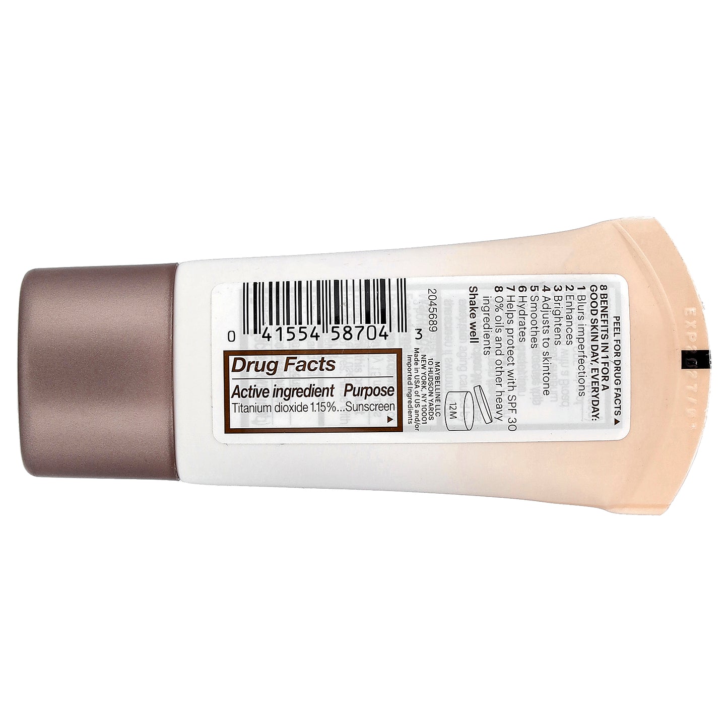 Maybelline, Dream BB Fresh, Skin Hydrating Beauty Balm, SPF 30, 100 Light Sheer Tint, 1 fl oz (30 ml)