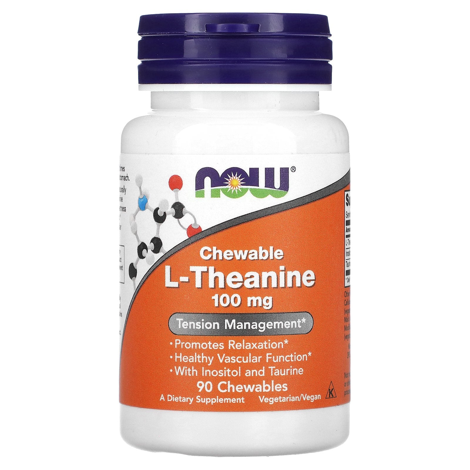 NOW Foods, Chewable L-Theanine , 100 mg, 90 Chewables