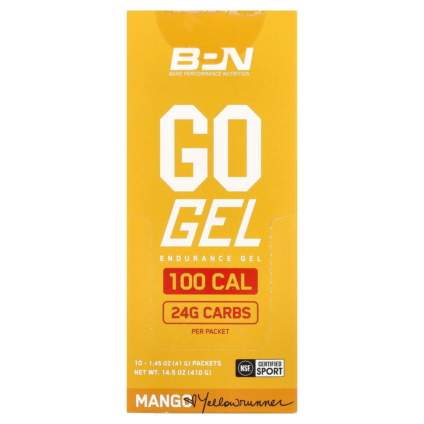BPN, Go Gel, Endurance Gel, Mango, 10 Packets, 1.45 oz (41 g) Each