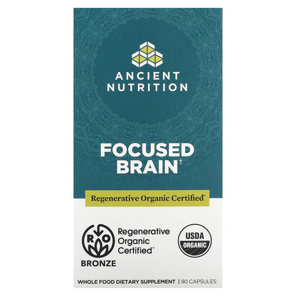 Ancient Nutrition, Focused Brain, 90 Capsules