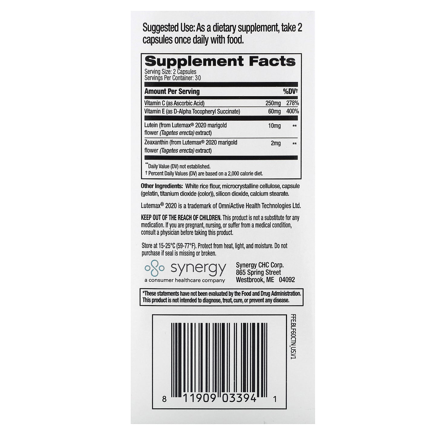 Focus Factor, Blue Light Vision, 60 Capsules