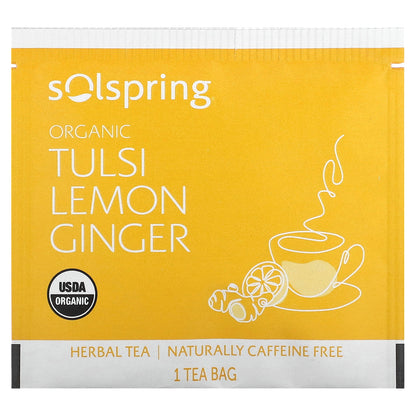 Dr. Mercola, Solspring, Organic Herbal Tea, Tulsi Lemon Ginger, Caffeine Free, 18 Tea Bags, 1.27 oz (36 g)