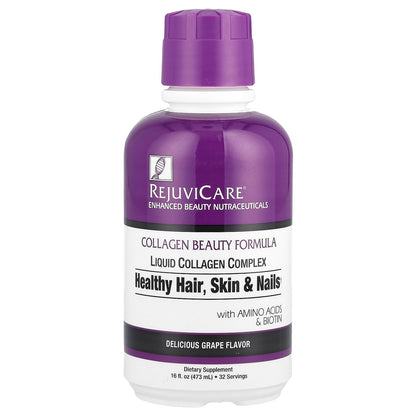 Rejuvicare, Collagen Beauty Formula, Liquid Collagen Complex, Grape, 16 fl oz (473 ml)