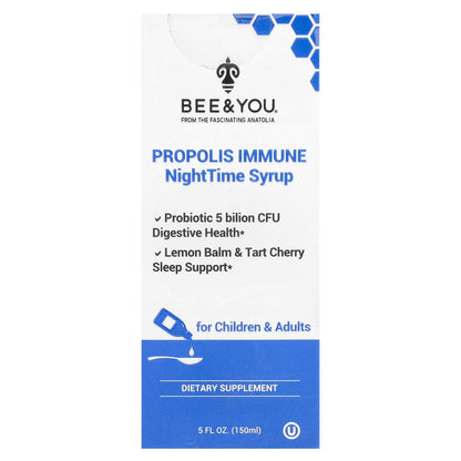 Bee & You, Propolis Immune, NightTime Syrup, For Children & Adults , 5 fl oz (150 ml)