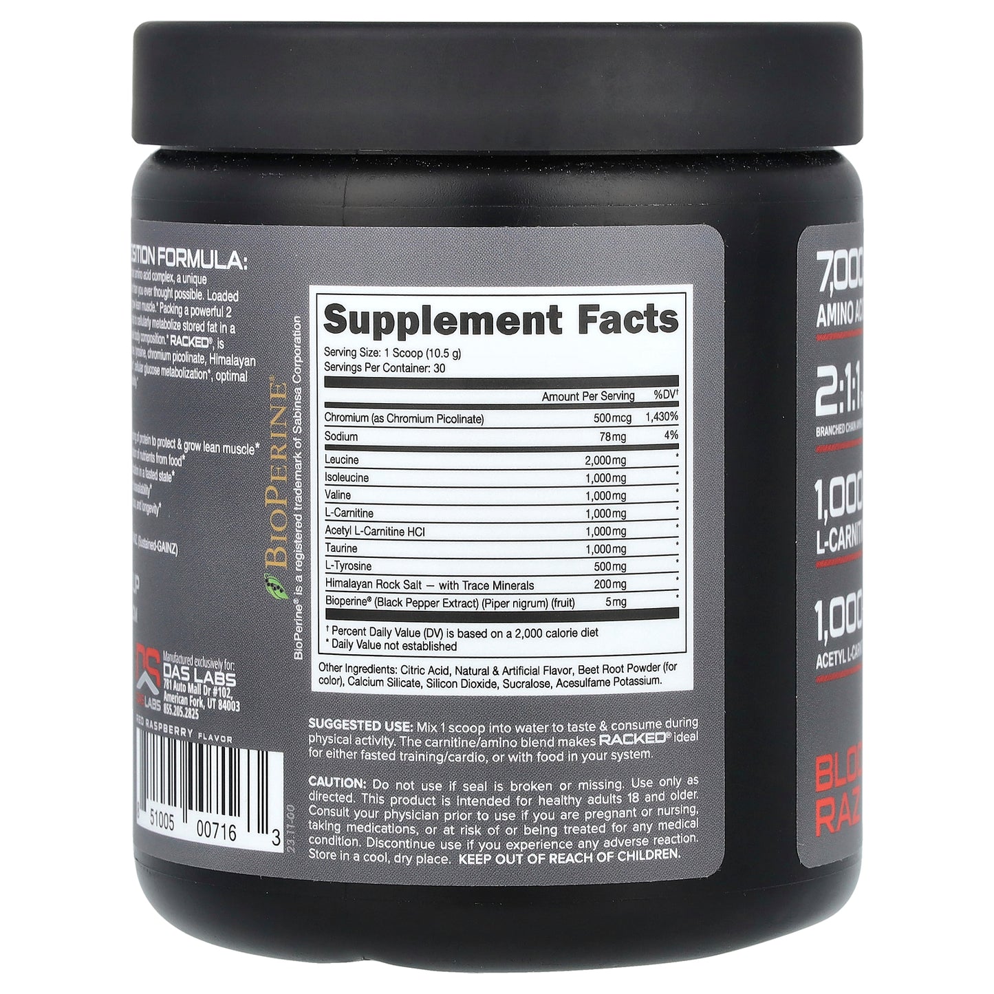 Bucked Up, Racked BCAA, Blood Raz, 11.1 oz (315 g)