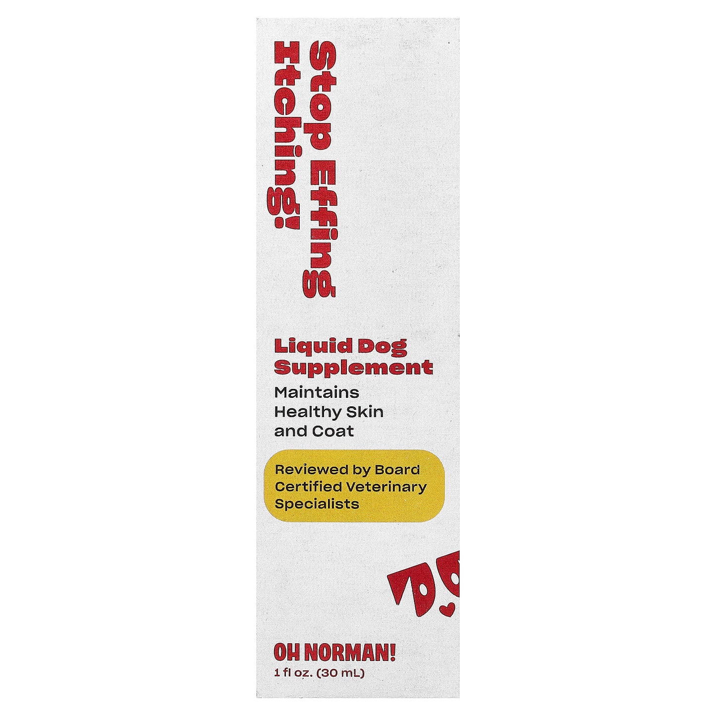 Oh Norman, Stop Itching! Liquid Dog Supplement , 1 fl oz (30 m)