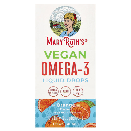 MaryRuth's, Vegan Omega-3 Liquid Drops, Orange, 1 fl oz (30 ml)