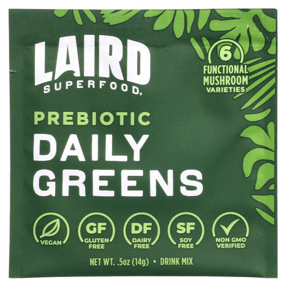 Laird Superfood, Prebiotic Daily Greens, 15 Packs, 0.5 oz (14 g) Each