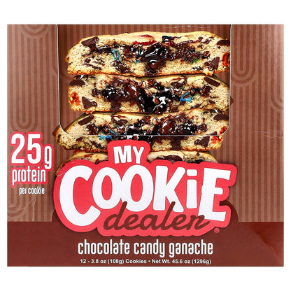 My Cookie Dealer Protein, Protein Cookie, Chocolate Candy Ganache, 12 Cookies, 3.8 oz (108 g) Each