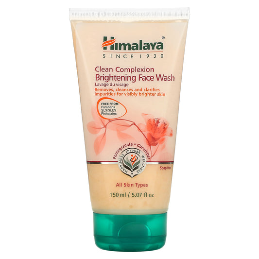 Himalaya, Clean Complexion Brightening Face Wash, All Skin Types, Pomegranate Cucumber, 5.07 fl oz (150 ml)